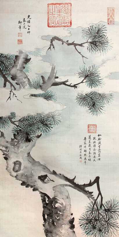 慈禧太后 乙巳（1905）年作 劲松图 立轴